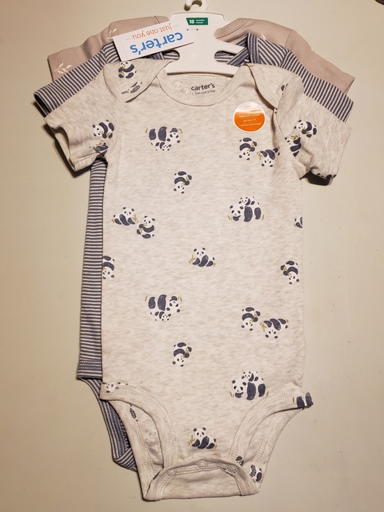 Carter's Other - Carter's Gray Panda Print Short-Sleeve One-Piece Bodysuit Set